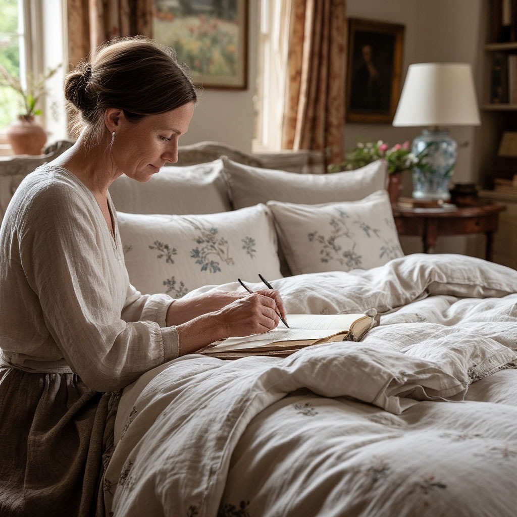 Quorvizl UK workshop with artisans crafting luxury bedding